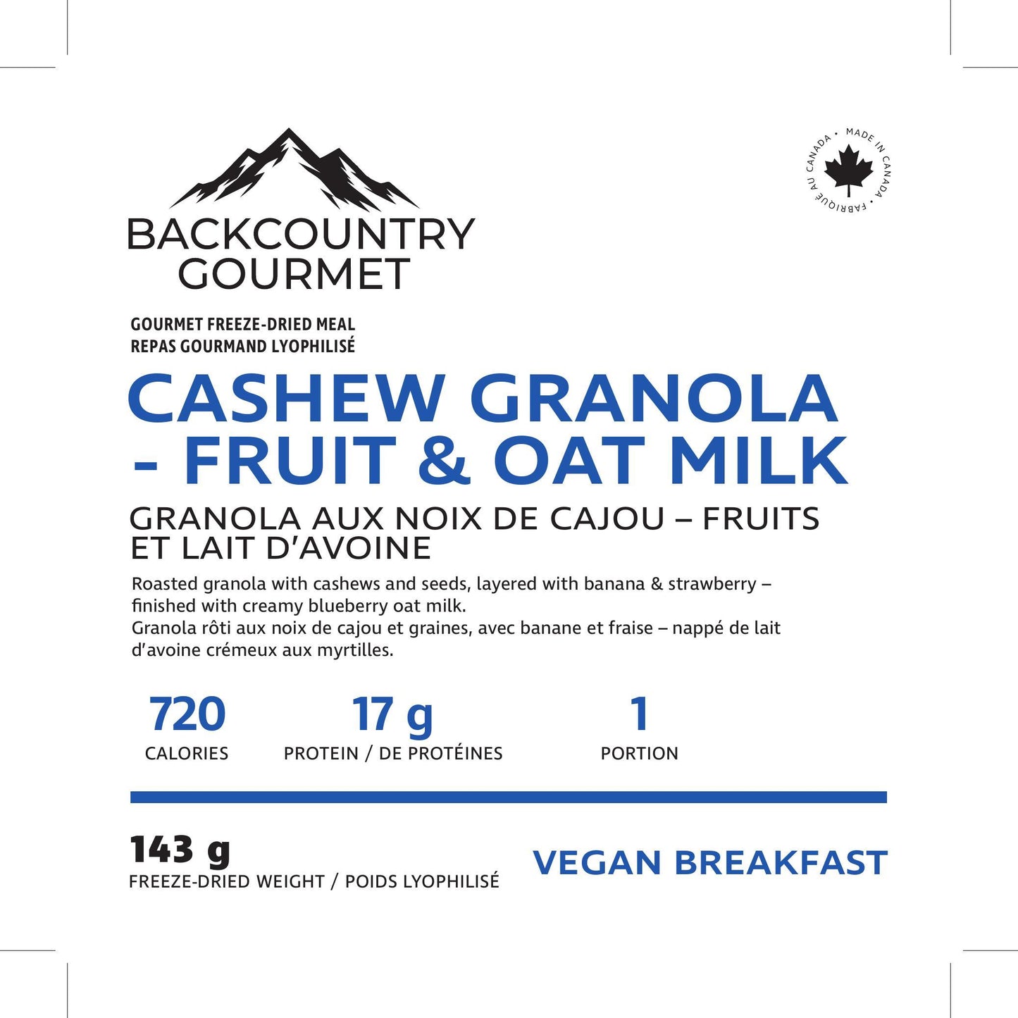 Cashew Granola – Fruit & Oatmilk (Vegan Breakfast)