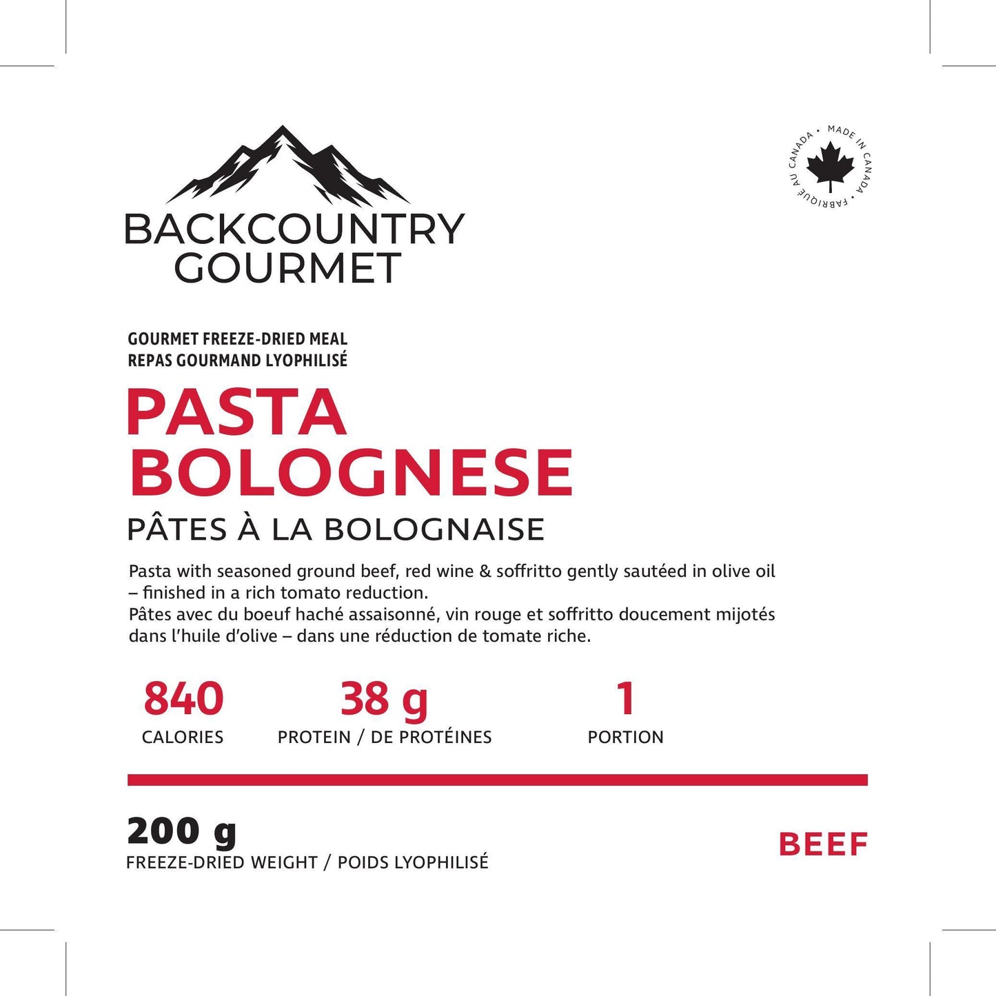 Pasta Bolognese (Beef)